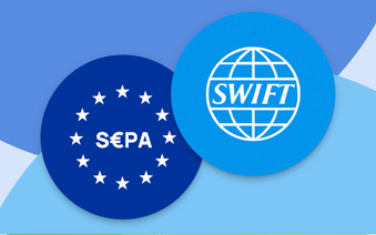 Поддержка через SEPA and SWIFT